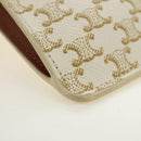 CELINE Triomphe Shoulder Pouch Shoulder Bag PVC White Auth 184044V-10