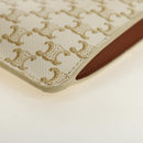 CELINE Triomphe Shoulder Pouch Shoulder Bag PVC White Auth 184044V-11