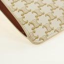 CELINE Triomphe Shoulder Pouch Shoulder Bag PVC White Auth 184044V-12