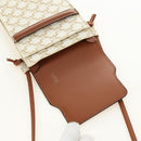 CELINE Triomphe Shoulder Pouch Shoulder Bag PVC White Auth 184044V-15