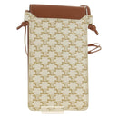 CELINE Triomphe Shoulder Pouch Shoulder Bag PVC White Auth 184044V-3