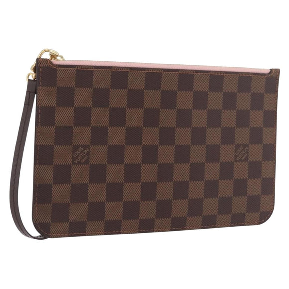LOUIS VUITTON Damier Ebene Neverfull MM Pouch LV Auth 184045