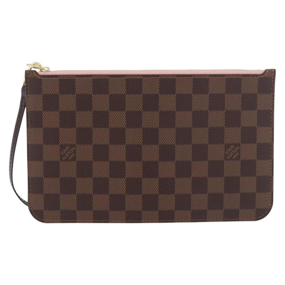 LOUIS VUITTON Damier Ebene Neverfull MM Pouch LV Auth 184045