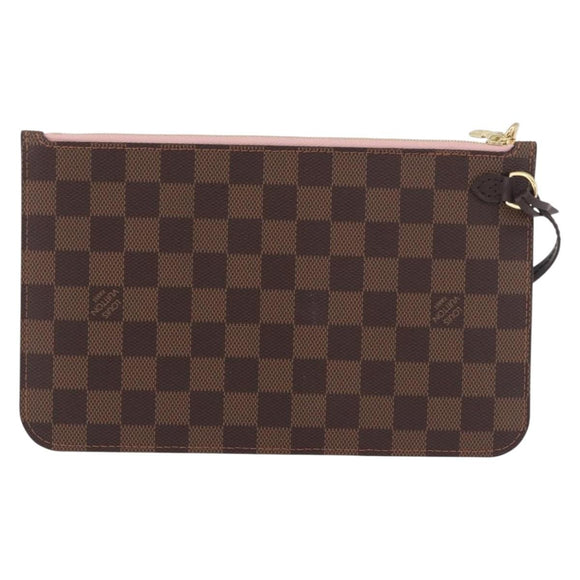 LOUIS VUITTON Damier Ebene Neverfull MM Pouch LV Auth 184045