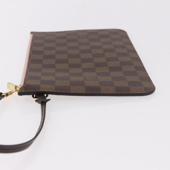 LOUIS VUITTON Damier Ebene Neverfull MM Pouch LV Auth 184045