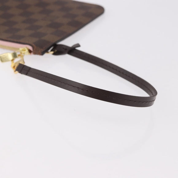LOUIS VUITTON Damier Ebene Neverfull MM Pouch LV Auth 184045