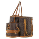 LOUIS VUITTON Monogram Bucket Shoulder Bag 3 Set LV Auth 184047-1
