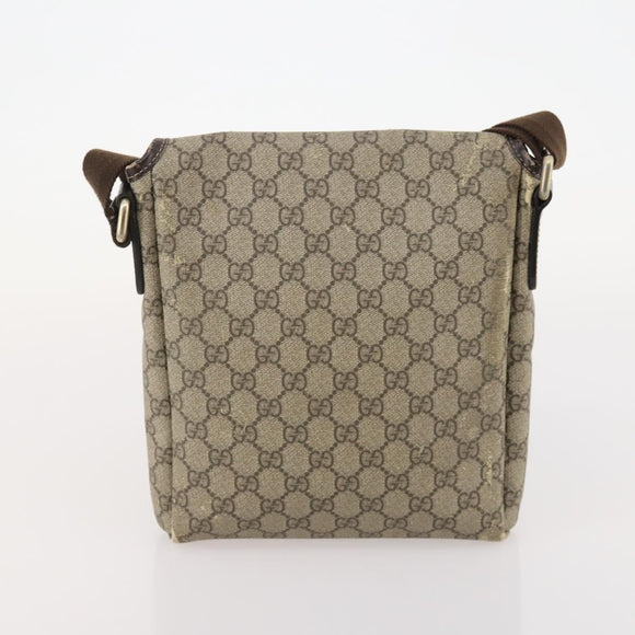 GUCCI GG Canvas GG Supreme Hand Bag PVC 2 Set Black Beige Auth 184052
