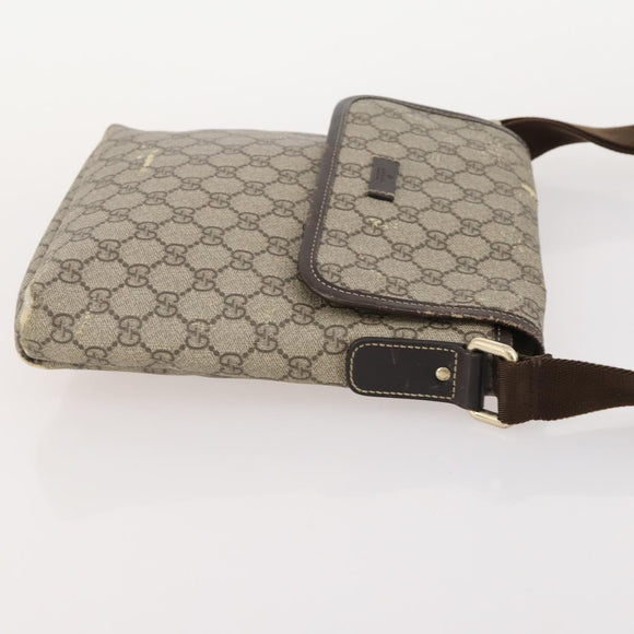 GUCCI GG Canvas GG Supreme Hand Bag PVC 2 Set Black Beige Auth 184052