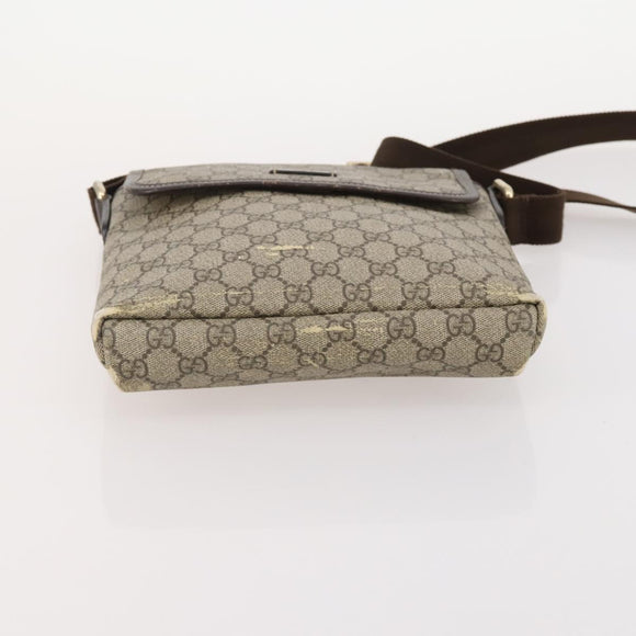 GUCCI GG Canvas GG Supreme Hand Bag PVC 2 Set Black Beige Auth 184052