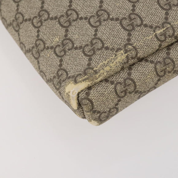 GUCCI GG Canvas GG Supreme Hand Bag PVC 2 Set Black Beige Auth 184052