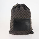 GUCCI GG Canvas GG Supreme Hand Bag PVC 2 Set Black Beige Auth 184052-2