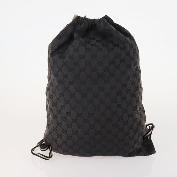 GUCCI GG Canvas GG Supreme Hand Bag PVC 2 Set Black Beige Auth 184052