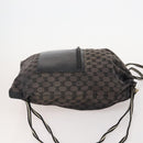 GUCCI GG Canvas GG Supreme Hand Bag PVC 2 Set Black Beige Auth 184052-4