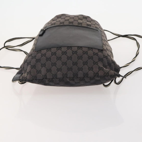 GUCCI GG Canvas GG Supreme Hand Bag PVC 2 Set Black Beige Auth 184052