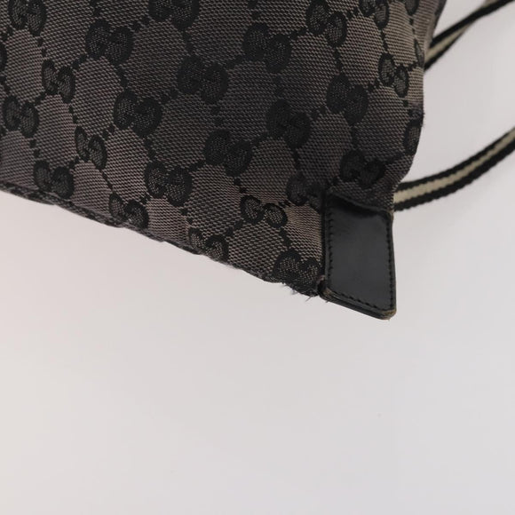 GUCCI GG Canvas GG Supreme Hand Bag PVC 2 Set Black Beige Auth 184052