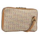 CELINE C Macadam Canvas Shoulder Bag Beige Gold Auth 184120A-1