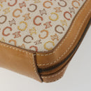 CELINE C Macadam Canvas Shoulder Bag Beige Gold Auth 184120A-12