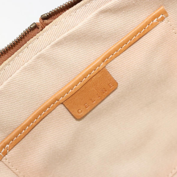 CELINE C Macadam Canvas Shoulder Bag Beige Gold Auth 184120A