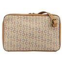 CELINE C Macadam Canvas Shoulder Bag Beige Gold Auth 184120A-2