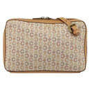 CELINE C Macadam Canvas Shoulder Bag Beige Gold Auth 184120A-3