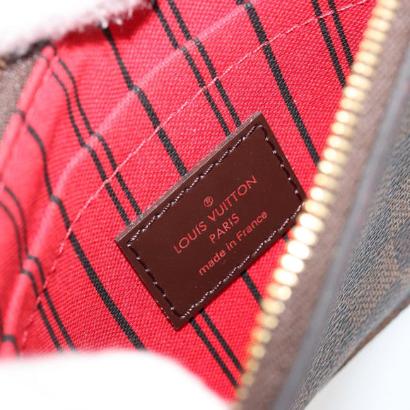 LOUIS VUITTON Damier Ebene Neverfull PM Pochette LV Auth 184121