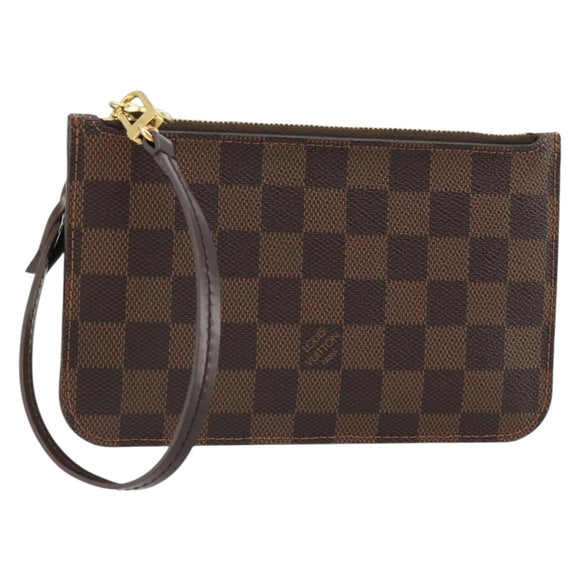 LOUIS VUITTON Damier Ebene Neverfull PM Pochette LV Auth 184121