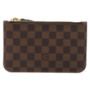 LOUIS VUITTON Damier Ebene Neverfull PM Pochette LV Auth 184121-13