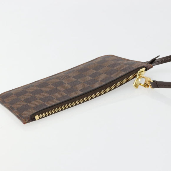 LOUIS VUITTON Damier Ebene Neverfull PM Pochette LV Auth 184121