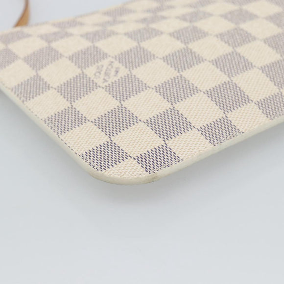 LOUIS VUITTON Damier Azur Neverfull MM Pouch Pouch LV Auth 184122