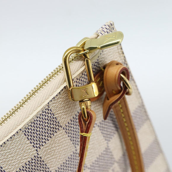 LOUIS VUITTON Damier Azur Neverfull MM Pouch Pouch LV Auth 184122