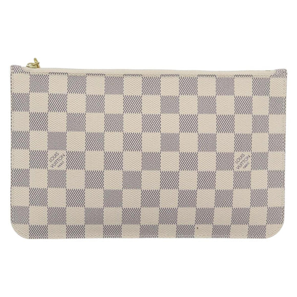 LOUIS VUITTON Damier Azur Neverfull MM Pouch Pouch LV Auth 184122