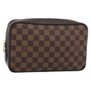 LOUIS VUITTON Damier Ebene Trousse Toilette 25 Clutch Bag N47624 LV Auth 184123-1