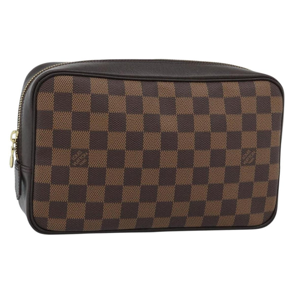 LOUIS VUITTON Damier Ebene Trousse Toilette 25 Clutch Bag N47624 LV Auth 184123