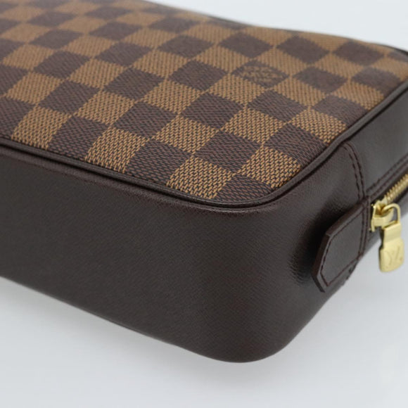 LOUIS VUITTON Damier Ebene Trousse Toilette 25 Clutch Bag N47624 LV Auth 184123