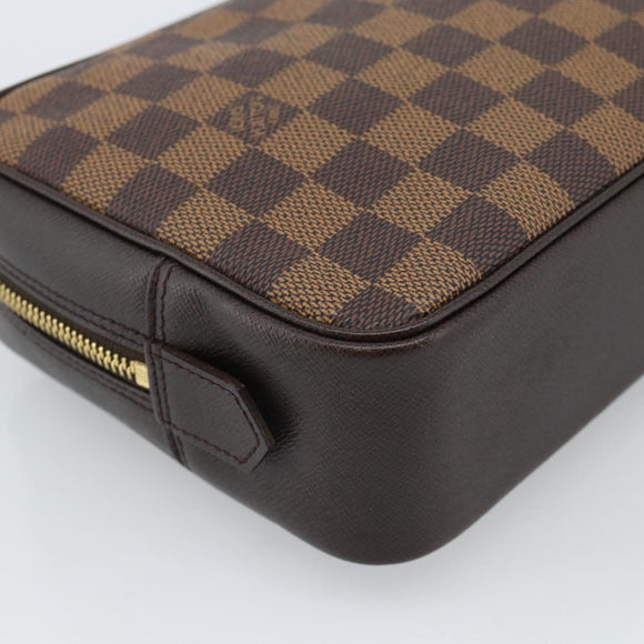LOUIS VUITTON Damier Ebene Trousse Toilette 25 Clutch Bag N47624 LV Auth 184123