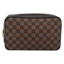LOUIS VUITTON Damier Ebene Trousse Toilette 25 Clutch Bag N47624 LV Auth 184123-13