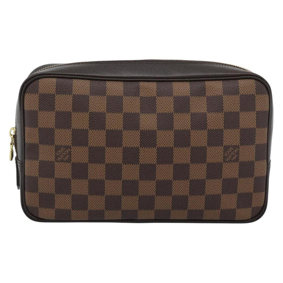 LOUIS VUITTON Damier Ebene Trousse Toilette 25 Clutch Bag N47624 LV Auth 184123