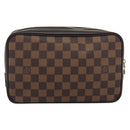 LOUIS VUITTON Damier Ebene Trousse Toilette 25 Clutch Bag N47624 LV Auth 184123-2