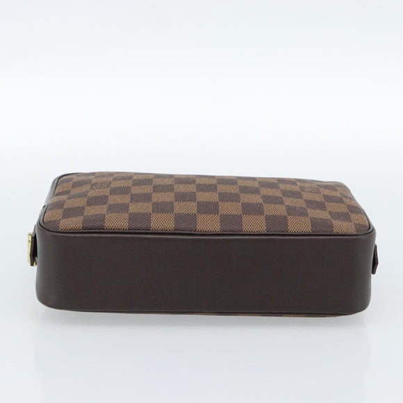 LOUIS VUITTON Damier Ebene Trousse Toilette 25 Clutch Bag N47624 LV Auth 184123