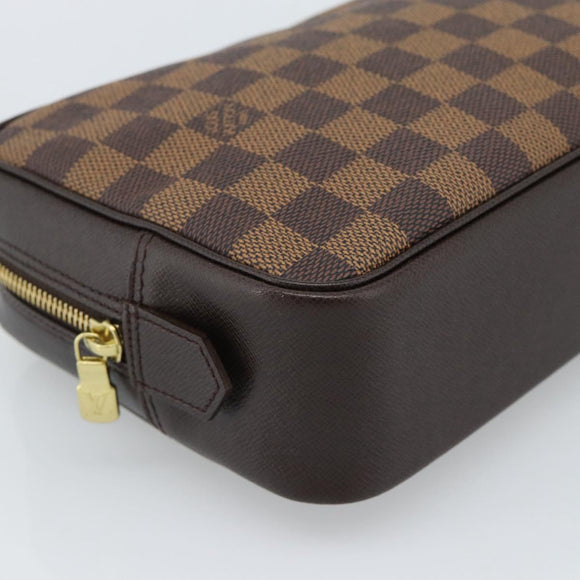 LOUIS VUITTON Damier Ebene Trousse Toilette 25 Clutch Bag N47624 LV Auth 184123
