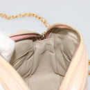 CHANEL Chain Shoulder Bag Lamb Skin Beige Gold CC Auth 184126-20