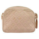CHANEL Chain Shoulder Bag Lamb Skin Beige Gold CC Auth 184126-2