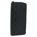 LOUIS VUITTON Shadow Zippy Wallet Vertical Long Wallet Black M62902 Auth 184127M-1