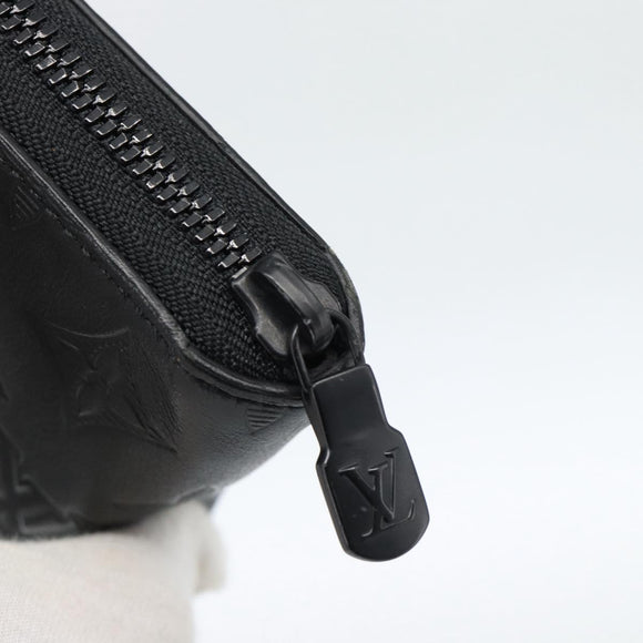 LOUIS VUITTON Shadow Zippy Wallet Vertical Long Wallet Black M62902 Auth 184127M