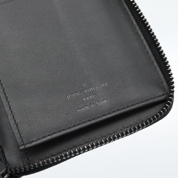 LOUIS VUITTON Shadow Zippy Wallet Vertical Long Wallet Black M62902 Auth 184127M