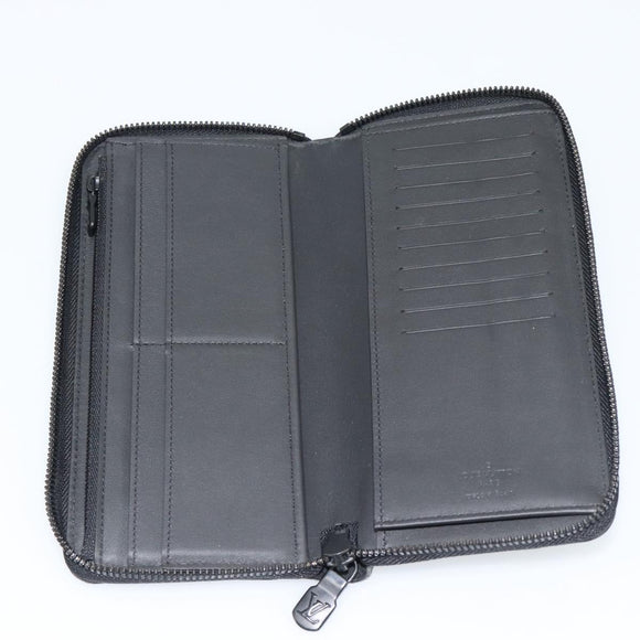 LOUIS VUITTON Shadow Zippy Wallet Vertical Long Wallet Black M62902 Auth 184127M