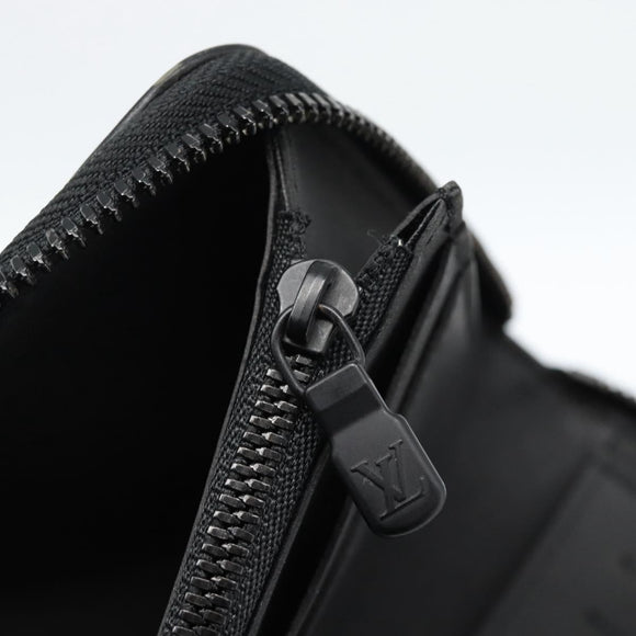 LOUIS VUITTON Shadow Zippy Wallet Vertical Long Wallet Black M62902 Auth 184127M