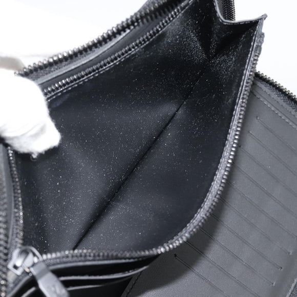 LOUIS VUITTON Shadow Zippy Wallet Vertical Long Wallet Black M62902 Auth 184127M