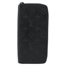 LOUIS VUITTON Shadow Zippy Wallet Vertical Long Wallet Black M62902 Auth 184127M-2